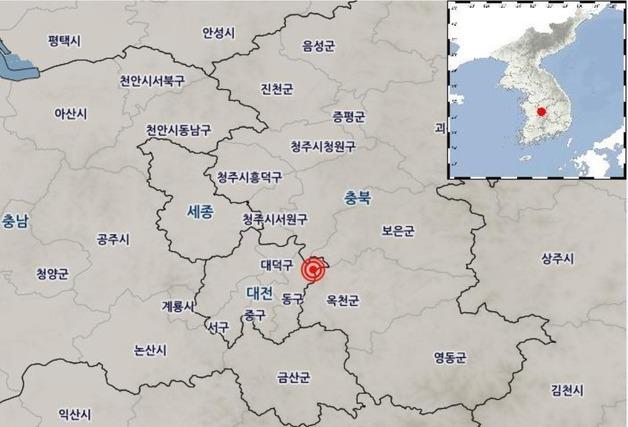 대전 동구 북동쪽 10㎞서 규모 2.2 지진…부산 피해 신고 없어