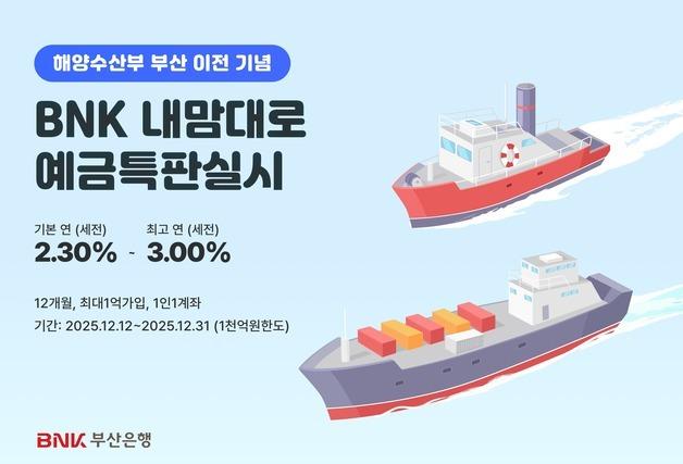 부산은행, 해수부 부산 이전 기념 'BNK내맘대로 예금' 특판