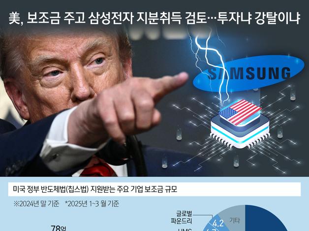 "美, 보조금 주고 삼성전자 지분취득 검토"…투자냐 강탈이냐
