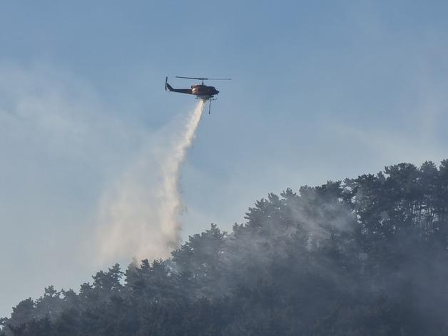 '축구장 15개 면적 소실' 부산 기장 산불, 14시간 만에 불길 잡아
