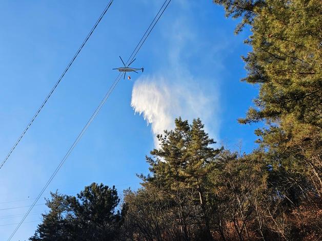 진주 집현면 산불 주불 진화…일몰 후 헬기 철수·잔불 감시