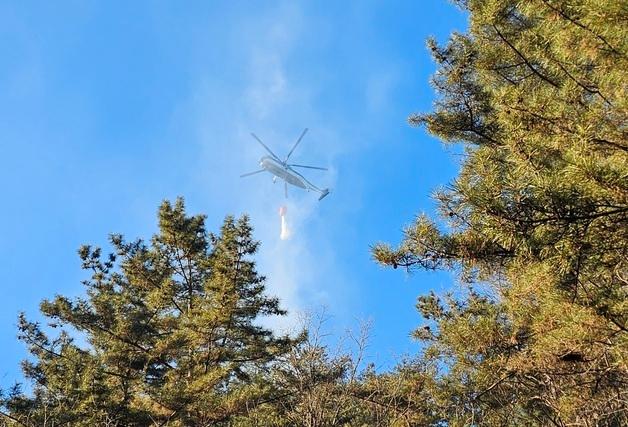 진주 집현면 산불 새벽 재발화…"헬기 투입해 잔불 정리"
