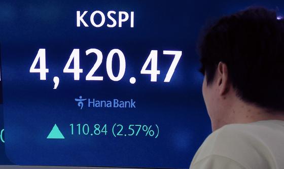 역대 최고가 경신, 장중 4,400 돌파한 코스피