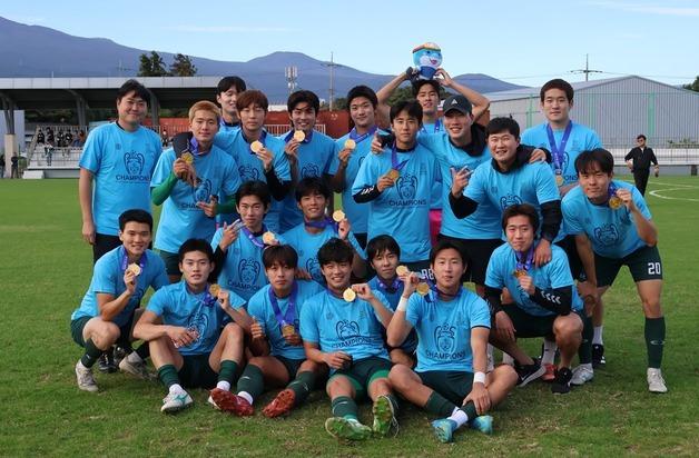동명대 축구부, 전국체전 정상…부산 대학 축구 34년 만에 '金'