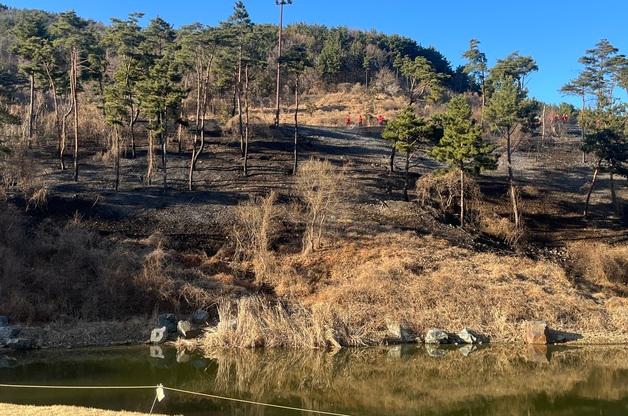 부산 기장군 골프장 화재…산불로 확산 않고 진화 완료