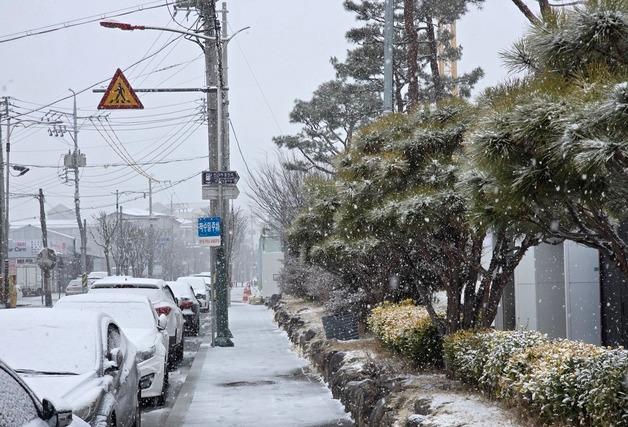 함양 오전부터 눈 내려…산불 상황 종료
