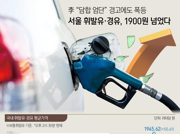 李 "담합 엄단" 경고에도 폭등…서울 휘발유·경유, 1900원 넘었다