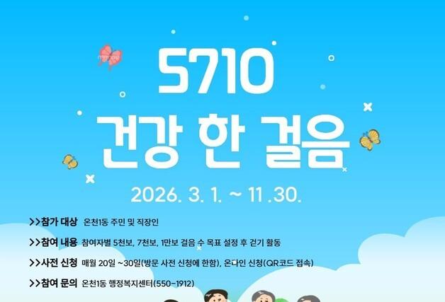 부산 온천1동, 걷기와 기부 결합한 '5710 건강 한 걸음' 사업 추진