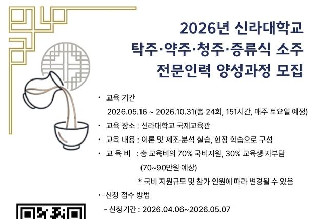 신라대 농식품부 '전통주 양성기관' 선정…실무형 인재 육성