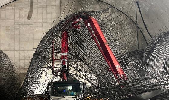 신안산선 공사현장 사고 '엿 가락처럼 휘어진 철근'