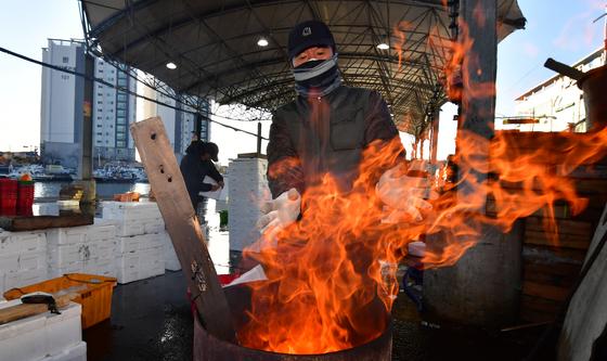 영하로 뚝 떨어진 아침